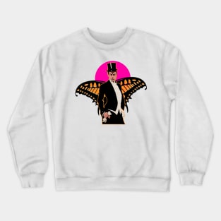 Boy with butterfly wings is chic and smokes cigarettes Crewneck Sweatshirt